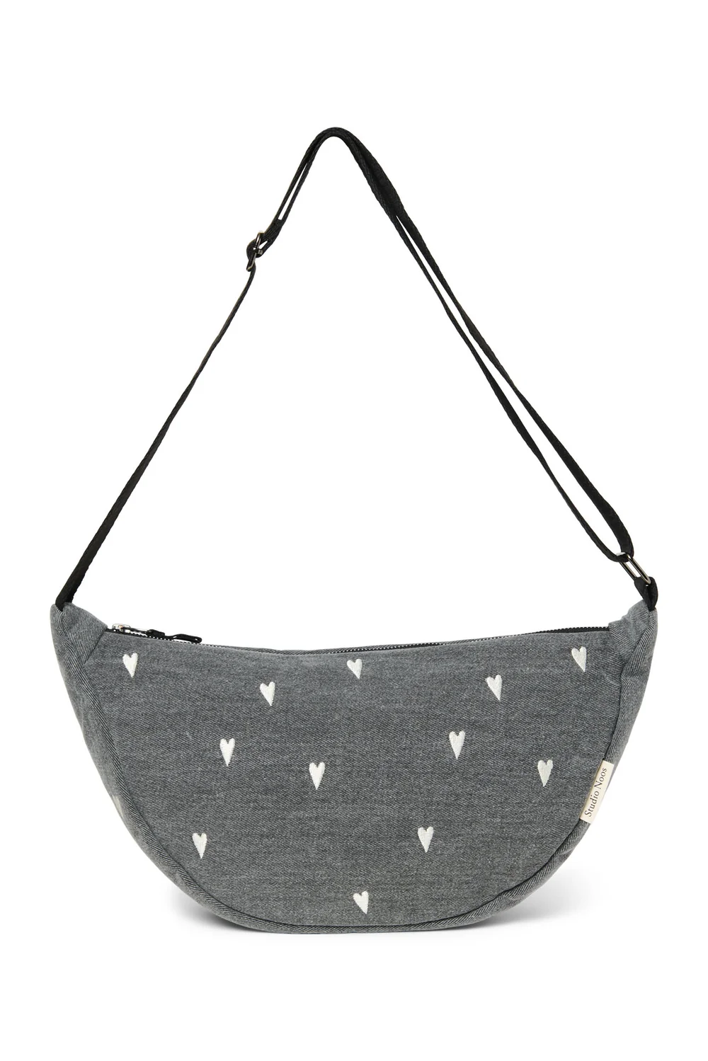 Denim Adult Fanny Pack | Grey Hearts