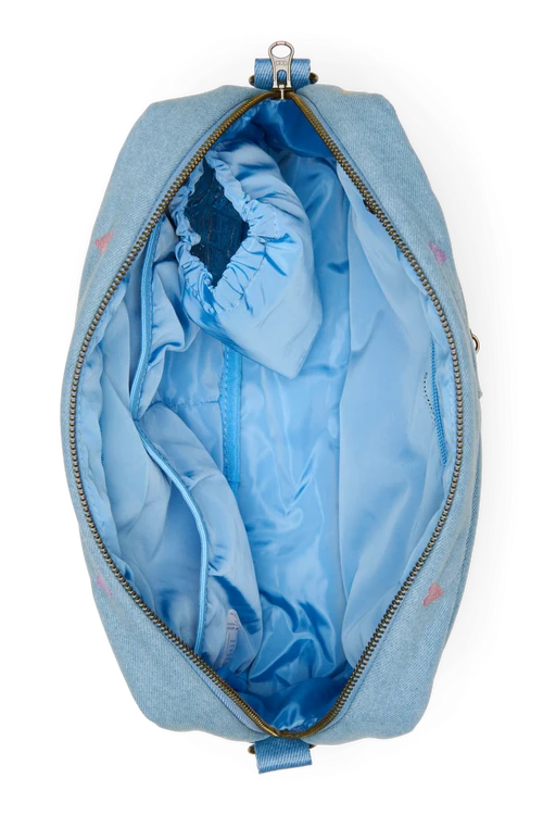Denim Stroller Organizer | Light Blue Hearts