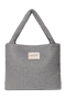 Flannel Chalkstripe Mom Bag | Light Grey