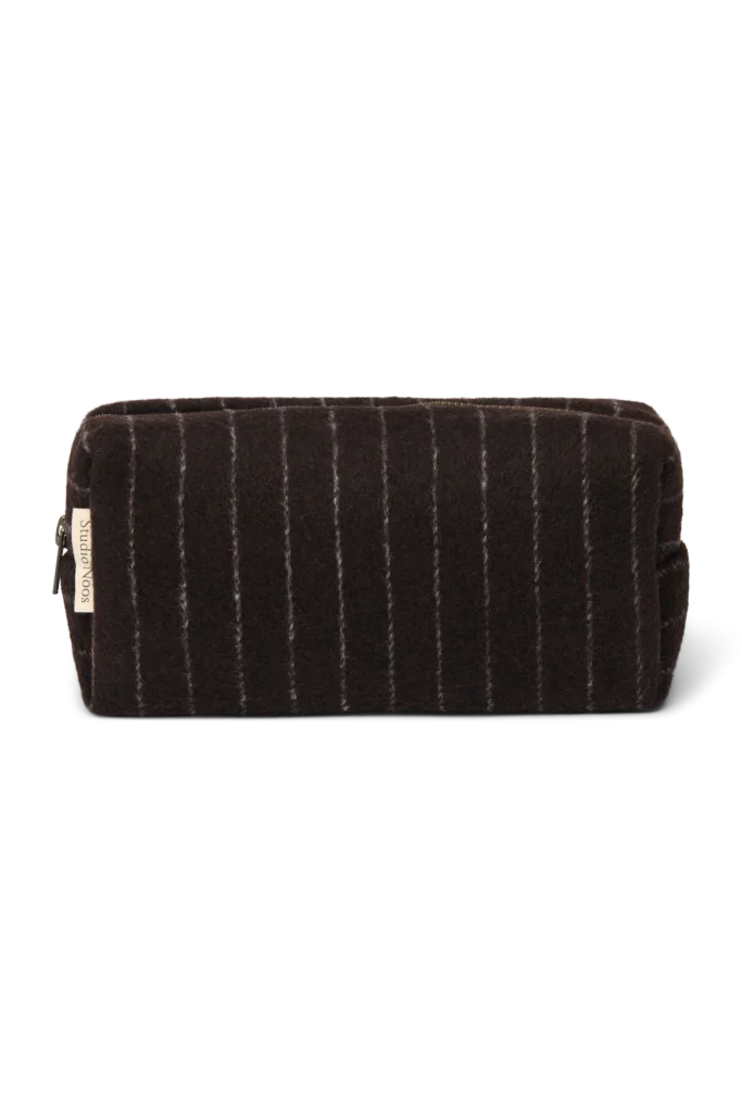 Flannel Chalkstripe Pouch | Brown