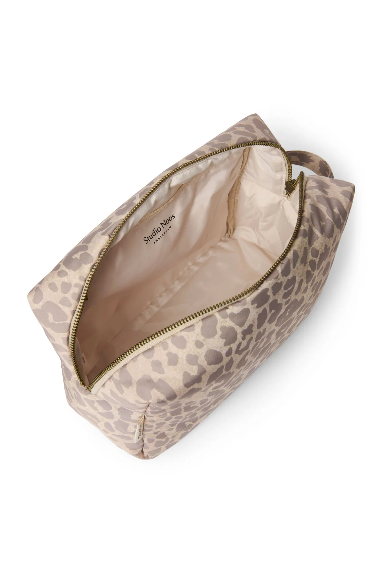 Puffy Toiletry Bag | Beige Leopard