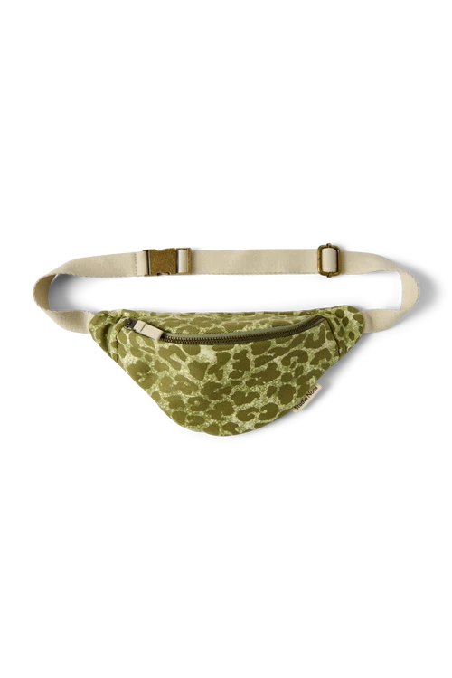 Cotton Mini Fanny Pack | Green Leopard