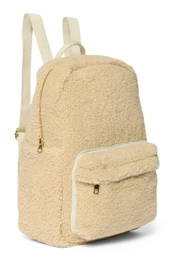 Teddy Midi Backpack Front Pocket | Ecru