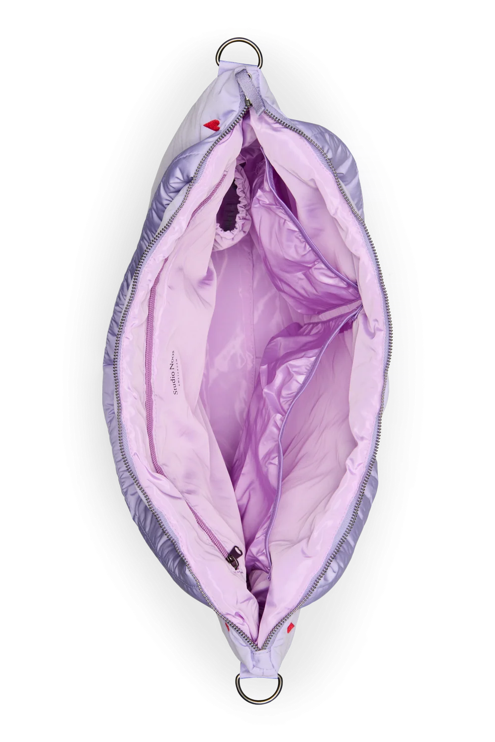 Puffy Diaper Bag | Purple Hearts