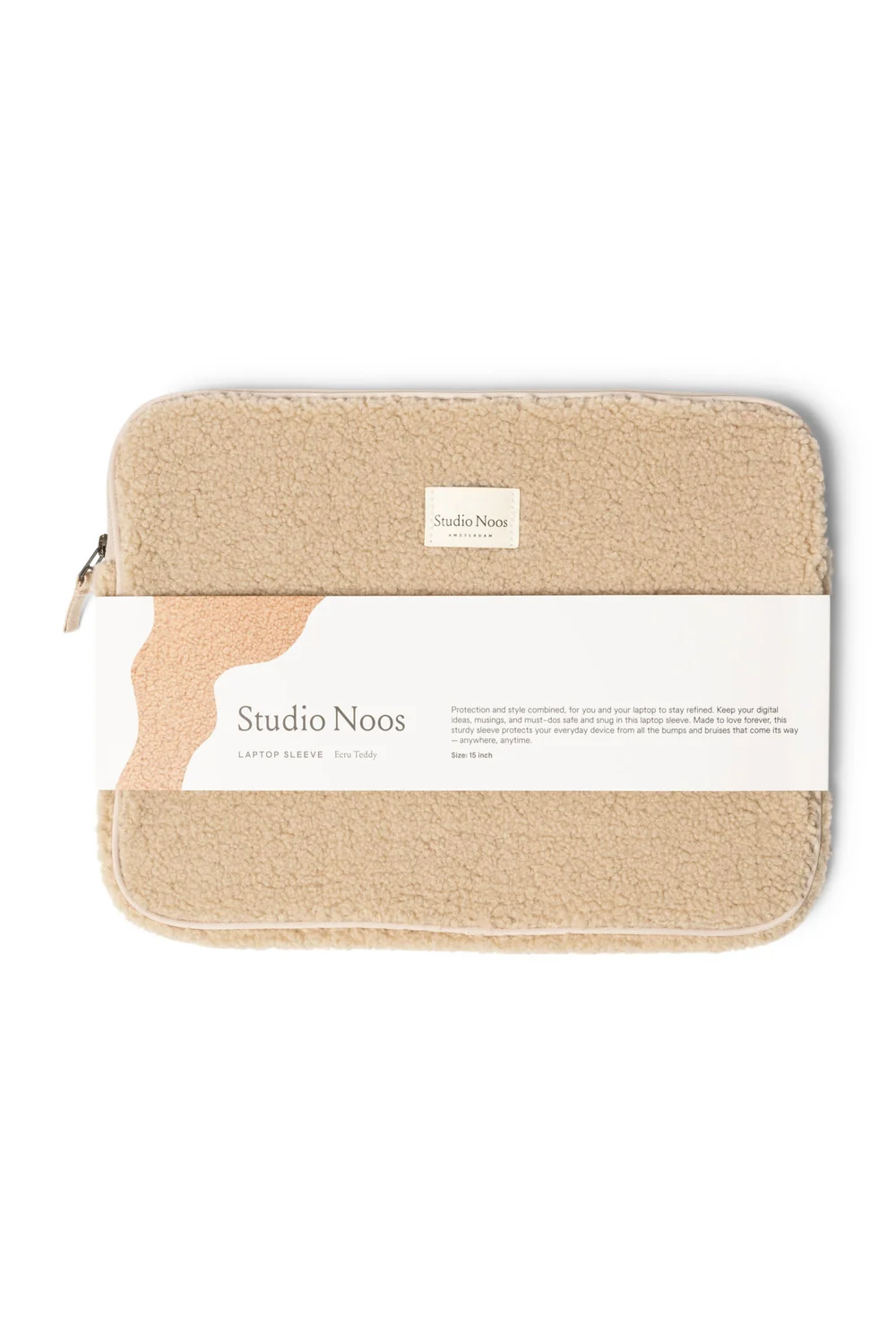 Teddy Laptop Sleeve 15 Inch | Ecru