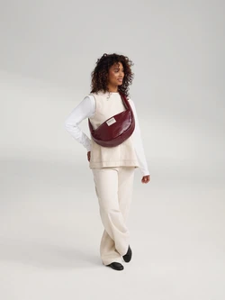 Vegan Leather Mini Cross Body Bag | Burgundy