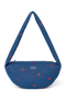 Denim Mini Cross Body Bag | Dark Blue Red Hearts