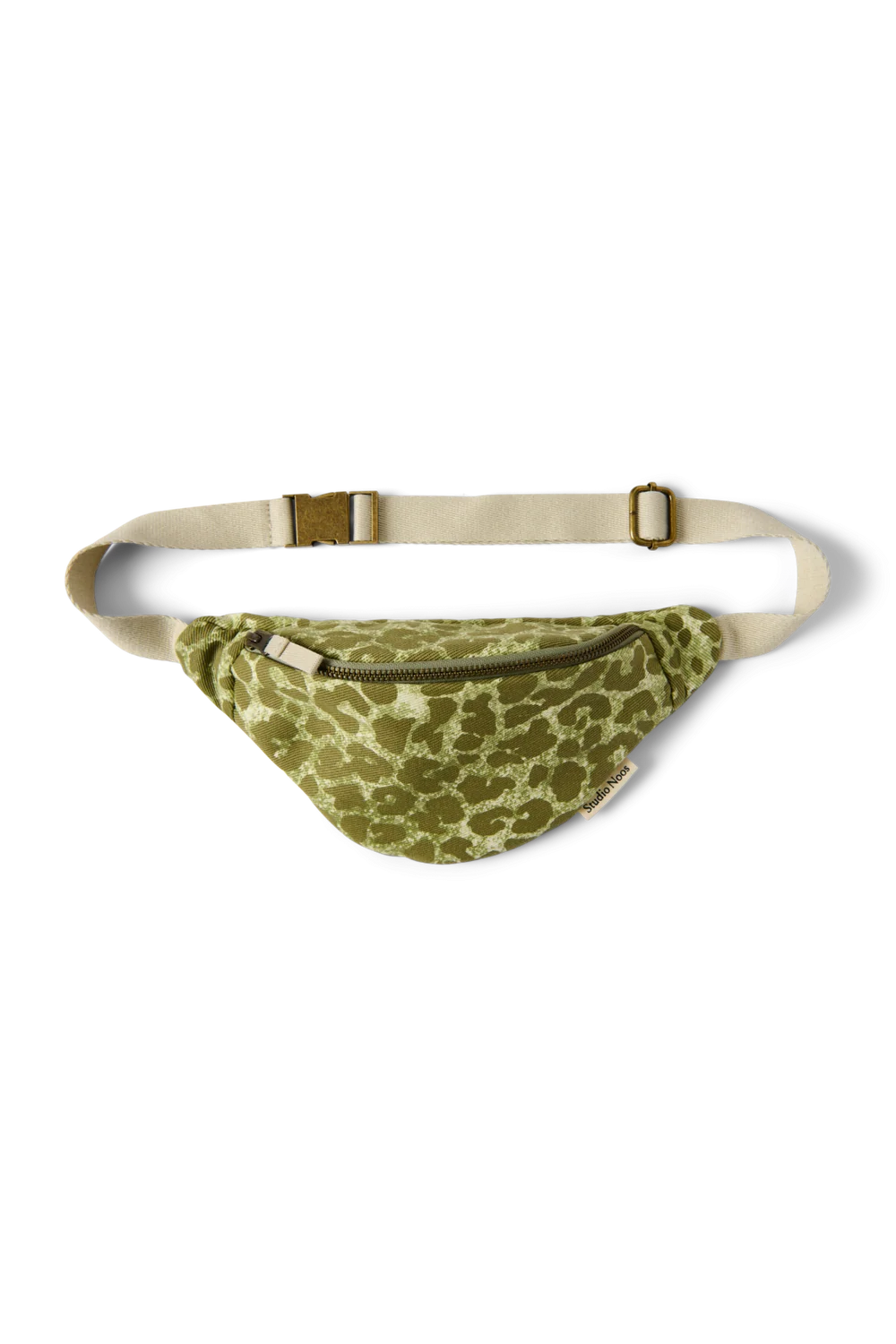 Cotton Mini Fanny Pack | Green Leopard