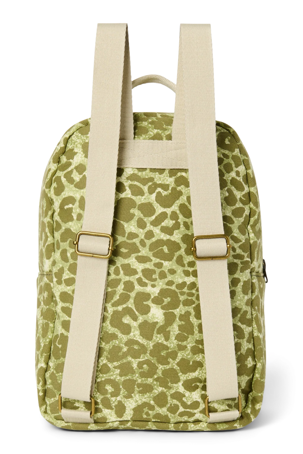 Cotton Midi Backpack | Green Leopard