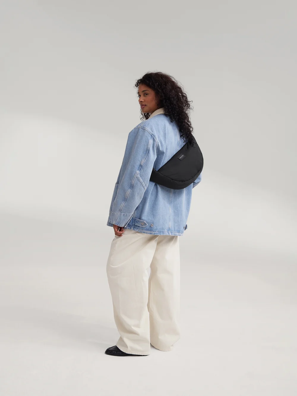 Puffy Mini Cross Body Bag | Black