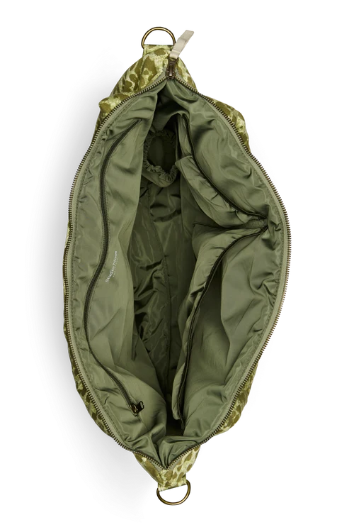 Cotton Diaper Bag | Green Leopard