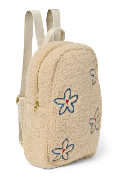 Teddy Mini Backpack | Ecru Flower Heart