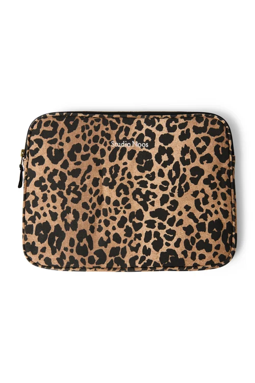 Cotton Laptop Sleeve 13 Inch | Brown Leopard