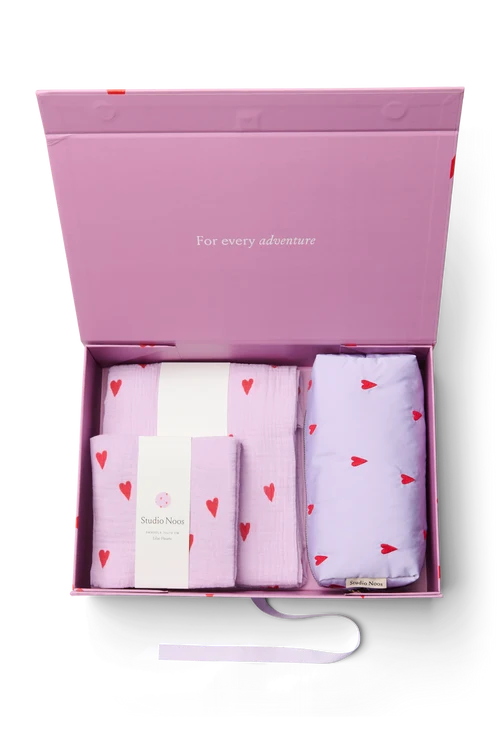 Newborn Essential Gift Set - Purple Hearts