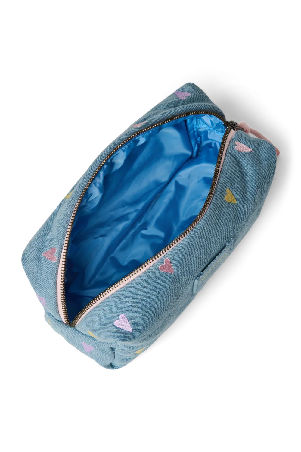 Denim Pouch | Light Blue Hearts