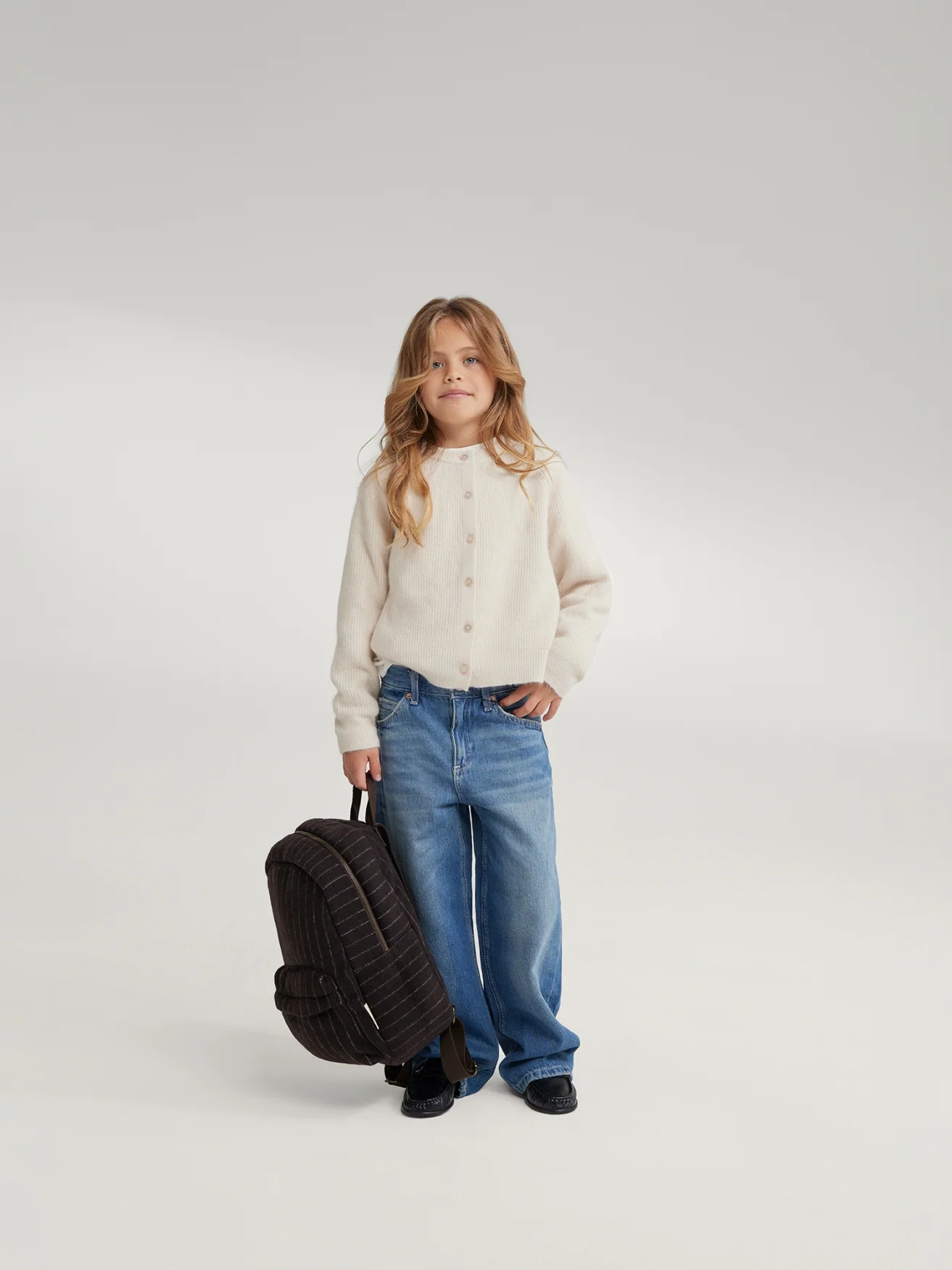 Flannel Chalkstripe Midi Backpack | Brown