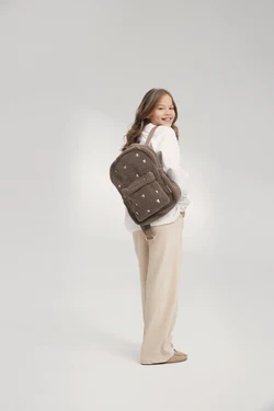 Teddy Midi Backpack | Brown Hearts