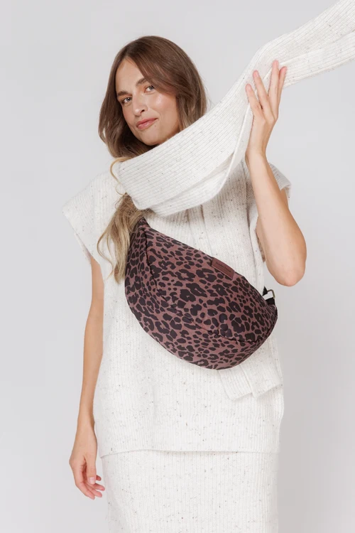 Puffy Adult Fanny Pack | Red Leopard
