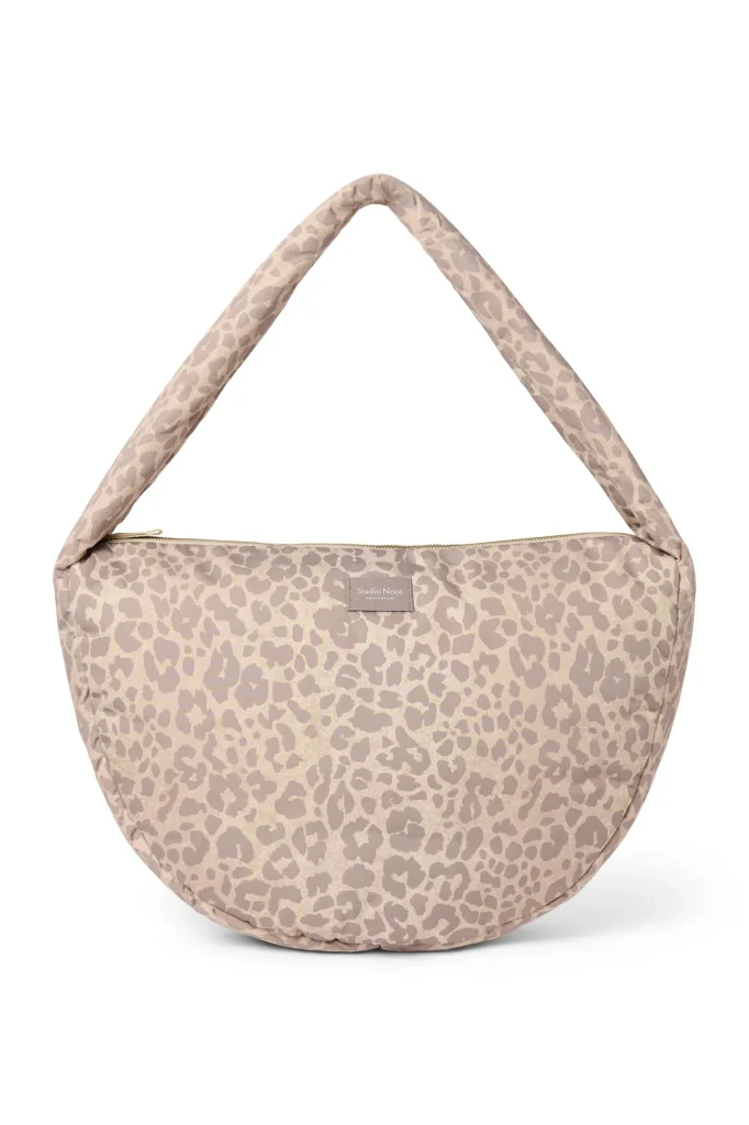 Puffy Cross Body Bag | Beige Leopard