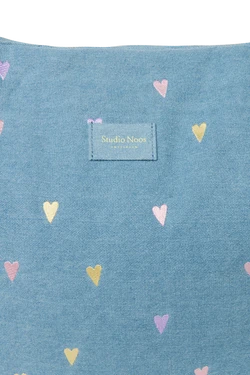 Denim Mom Bag | Light Blue Hearts
