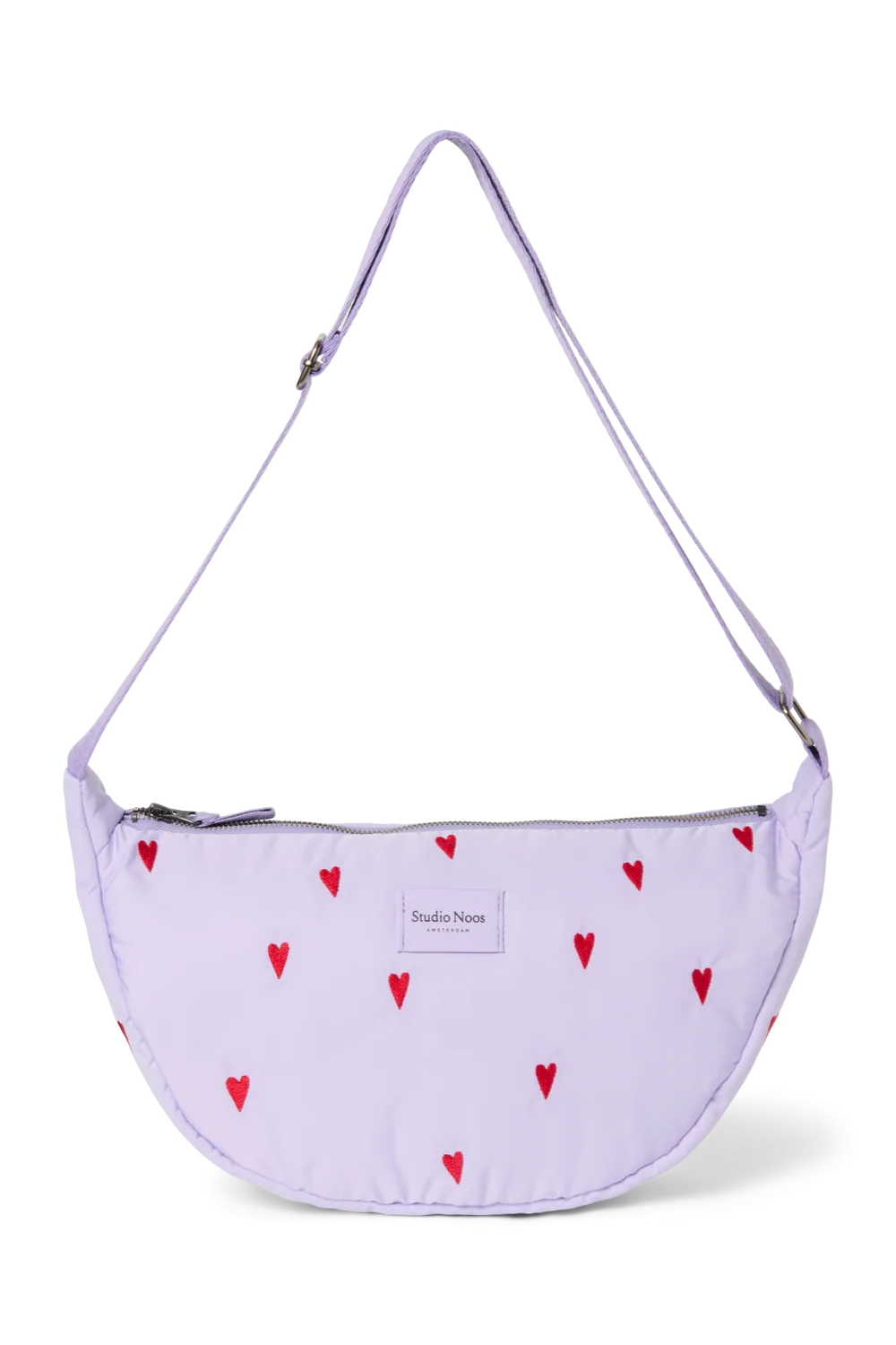 Puffy Adult Fanny Pack | Purple Hearts