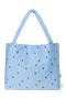 Puffy Mom Bag | Light Blue Hearts