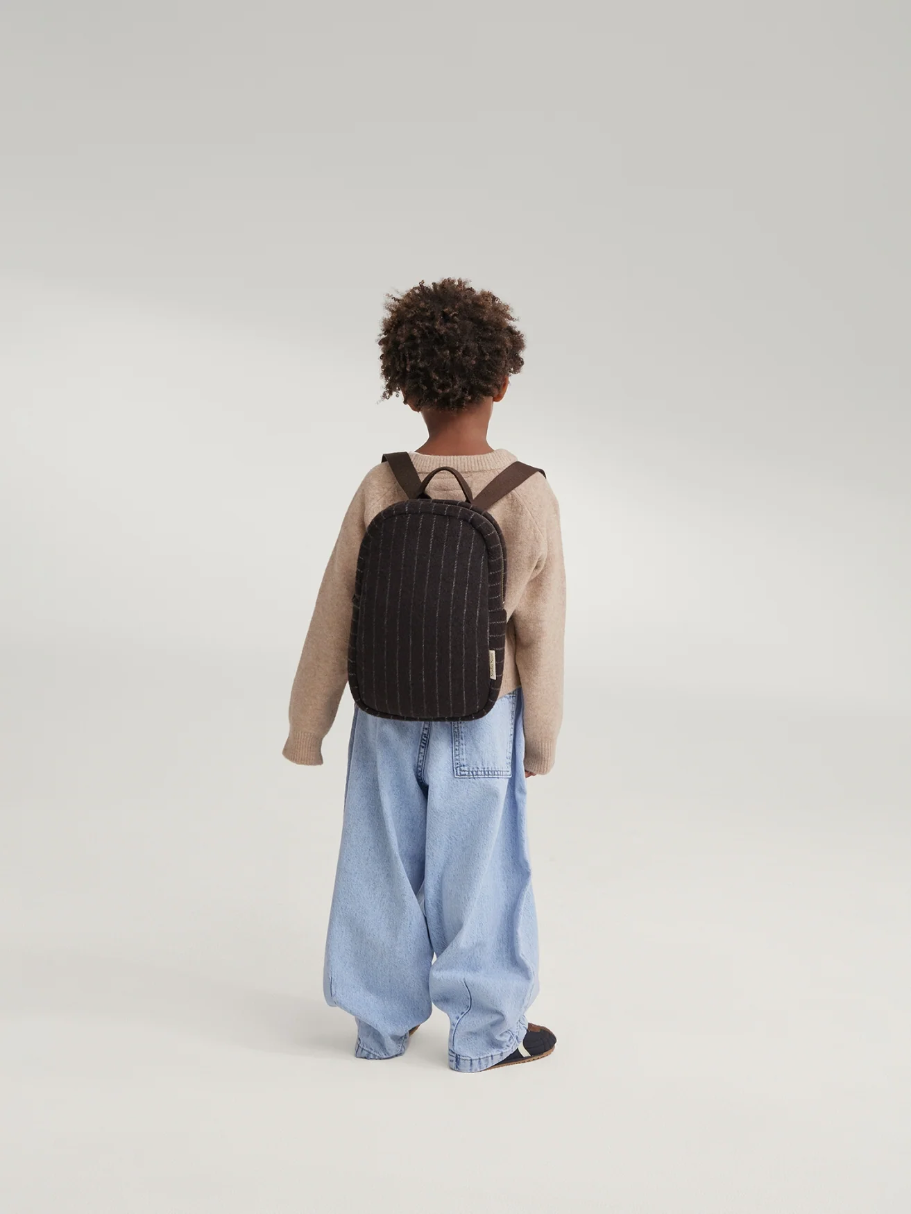 Flannel Chalkstripe Mini Backpack | Brown