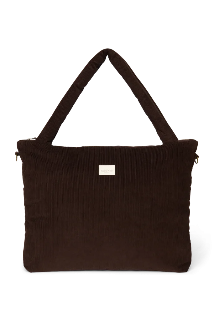 Rib Puffy Diaper Bag | Dark Brown