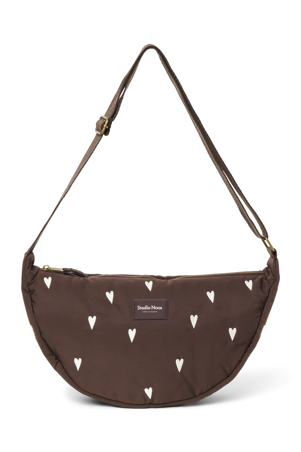 Puffy Adult Fanny Pack | Brown Hearts