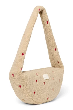 Teddy Mini Cross Body Bag | Ecru Hearts