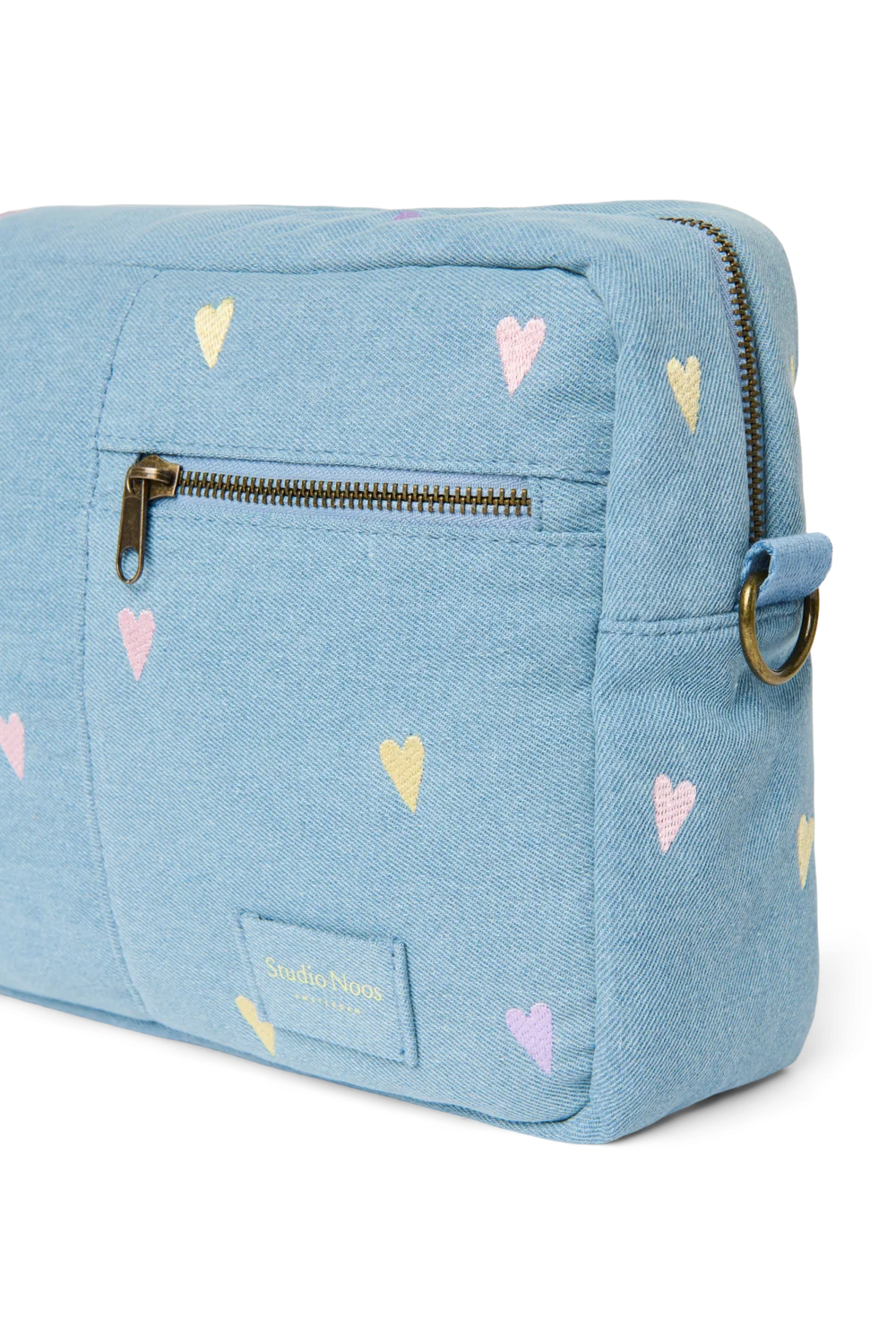 Denim Stroller Organizer | Light Blue Hearts