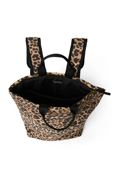 Cotton Adult Backpack | Brown Leopard