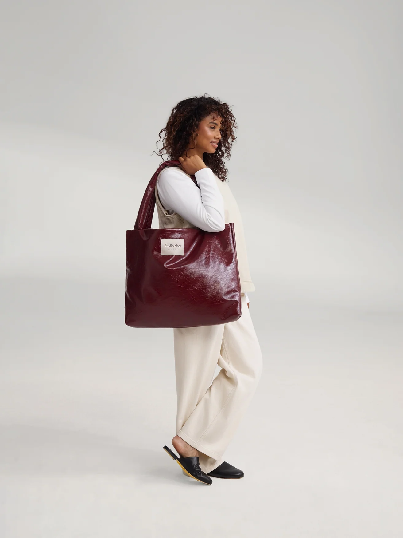 Vegan Leather Mom Bag | Burgundy