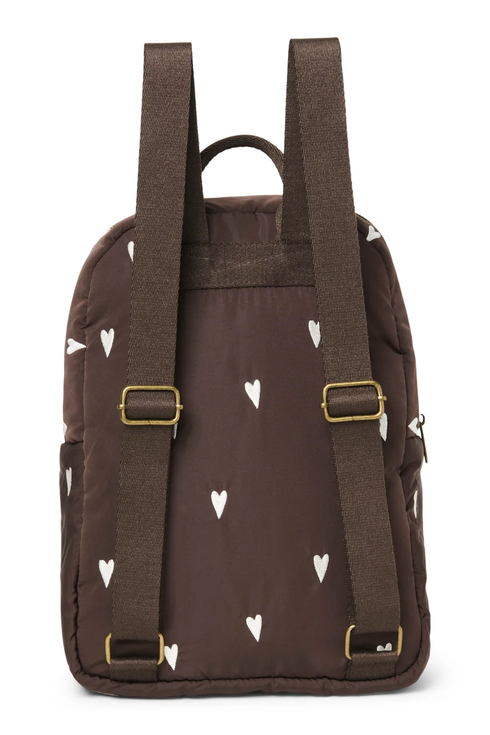 Puffy Midi Backpack | Brown Hearts