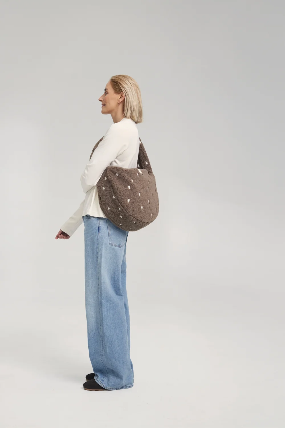 Teddy Cross Body Bag | Brown Hearts