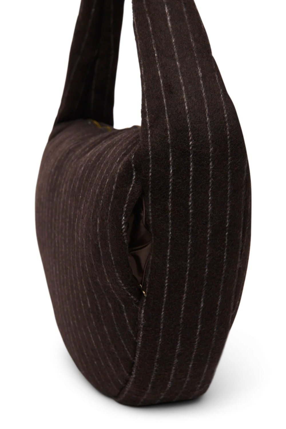 Flannel Chalkstripe Cross Body Bag | Brown