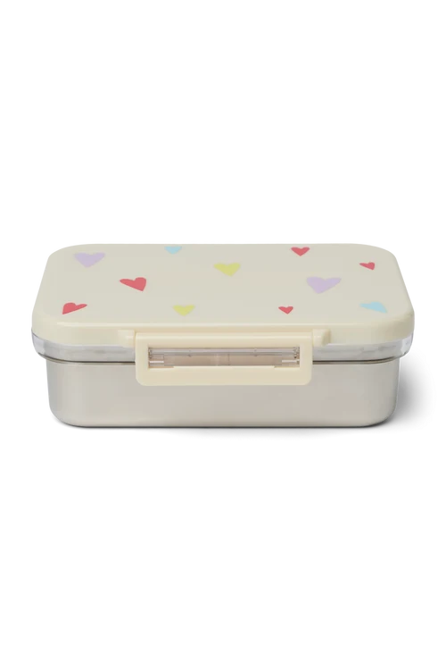 Stainless Steel Lunchbox | White Multicolor Hearts
