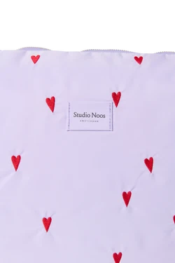 Puffy Diaper Bag | Purple Hearts