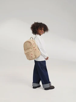 Teddy Midi Backpack | Ecru Hearts