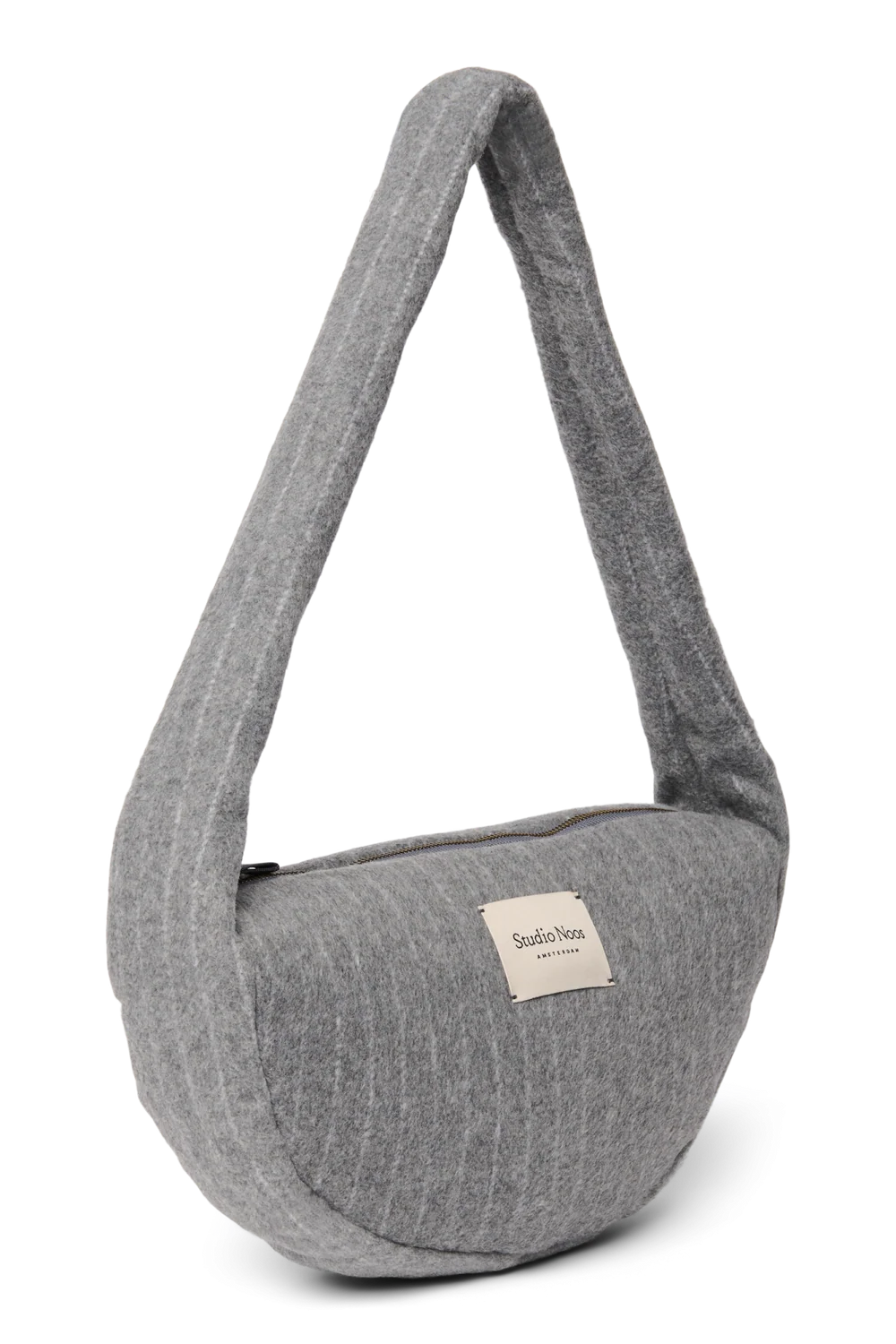 Flannel Chalkstripe Mini Cross Body Bag | Light Grey