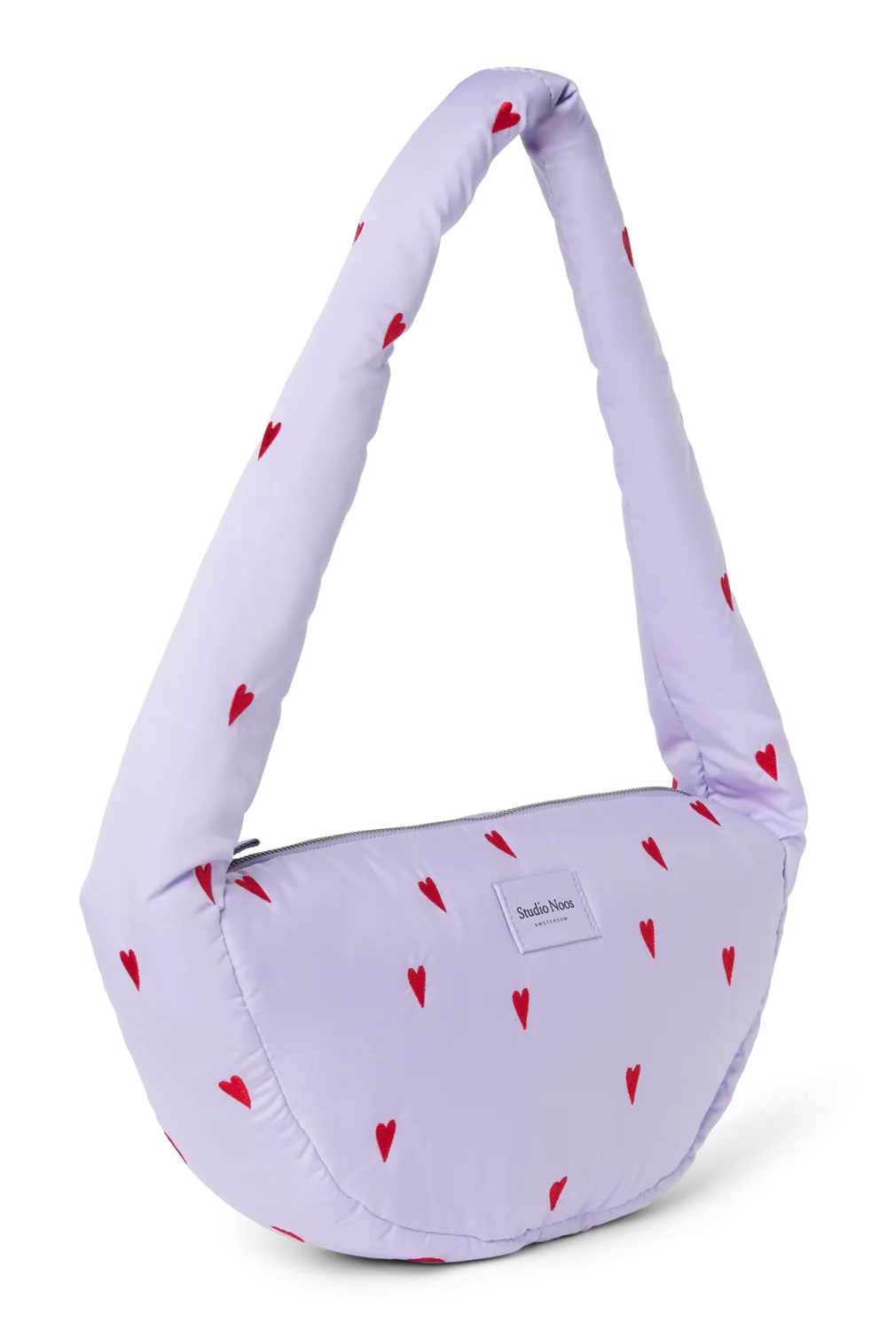 Puffy Mini Cross Body Bag | Purple Hearts