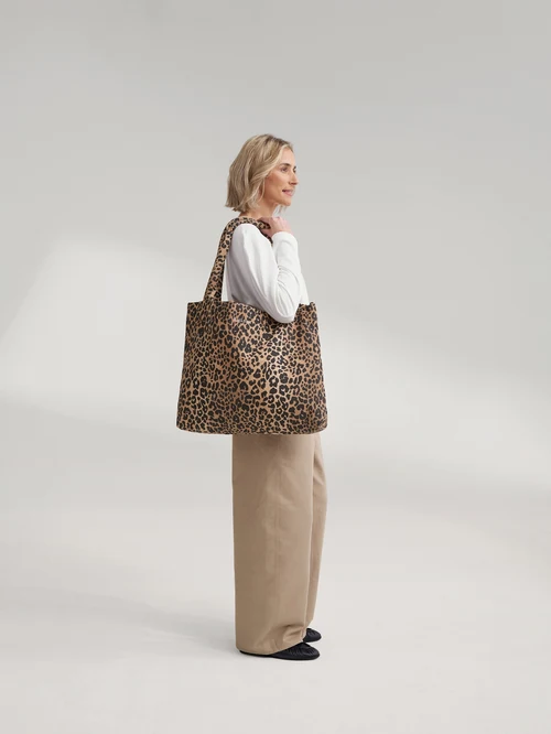 Cotton Mom Bag | Brown Leopard