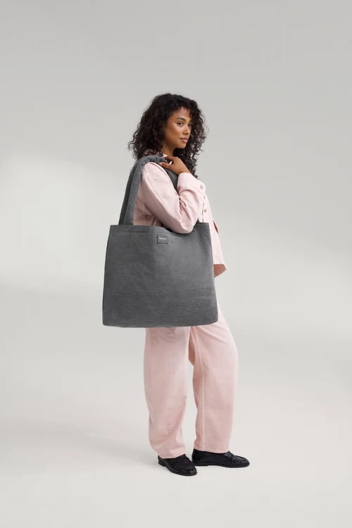 Denim Mom Bag | Grey