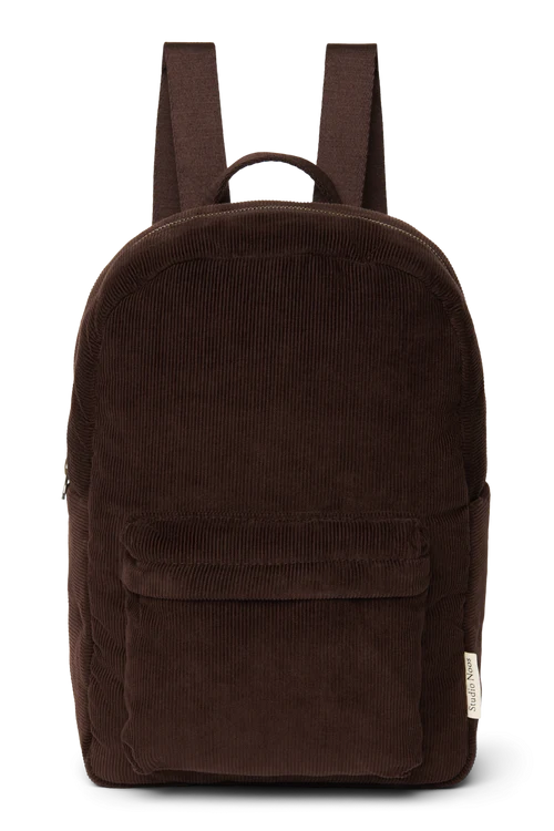 Rib Puffy Midi Backpack | Dark Brown