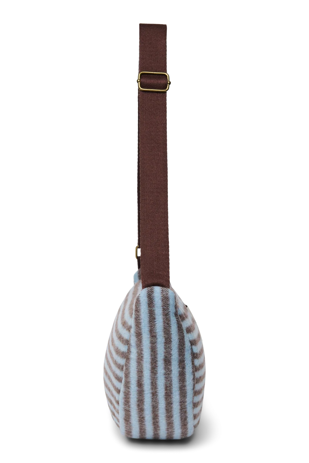 Stripy Wool Adult Fanny Pack | Light Blue / Brown