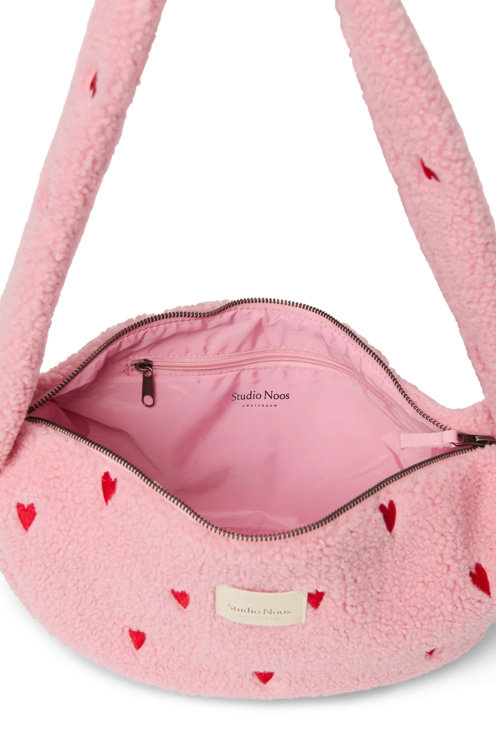 Teddy Mini Cross Body Bag | Light Pink Hearts