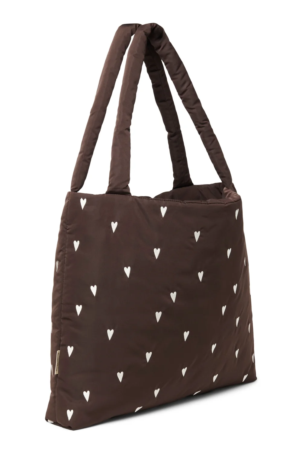 Puffy Mom Bag | Brown Hearts