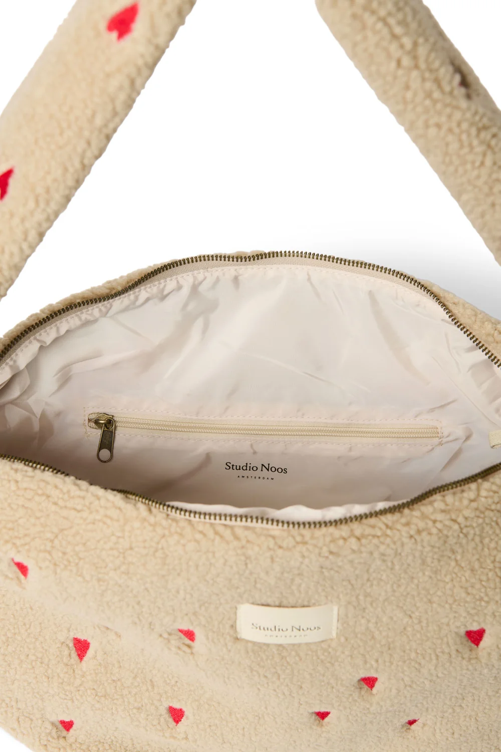 Teddy Cross Body Bag | Ecru Hearts