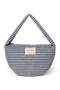 Stripy Wool Cross Body Bag | Light Blue / Brown
