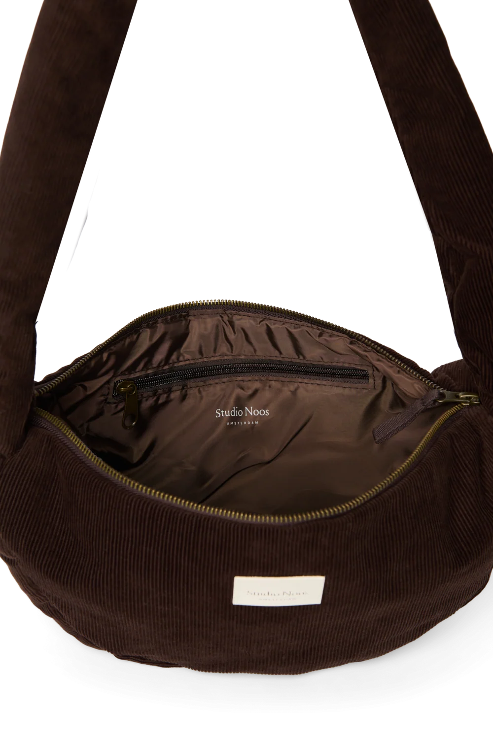 Rib Puffy Mini Cross Body Bag | Dark Brown